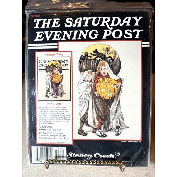 Counted Cross Stitch Kit The Saturday Evening Post Halloween Tricks DIY crafting - Picture 1 of 7